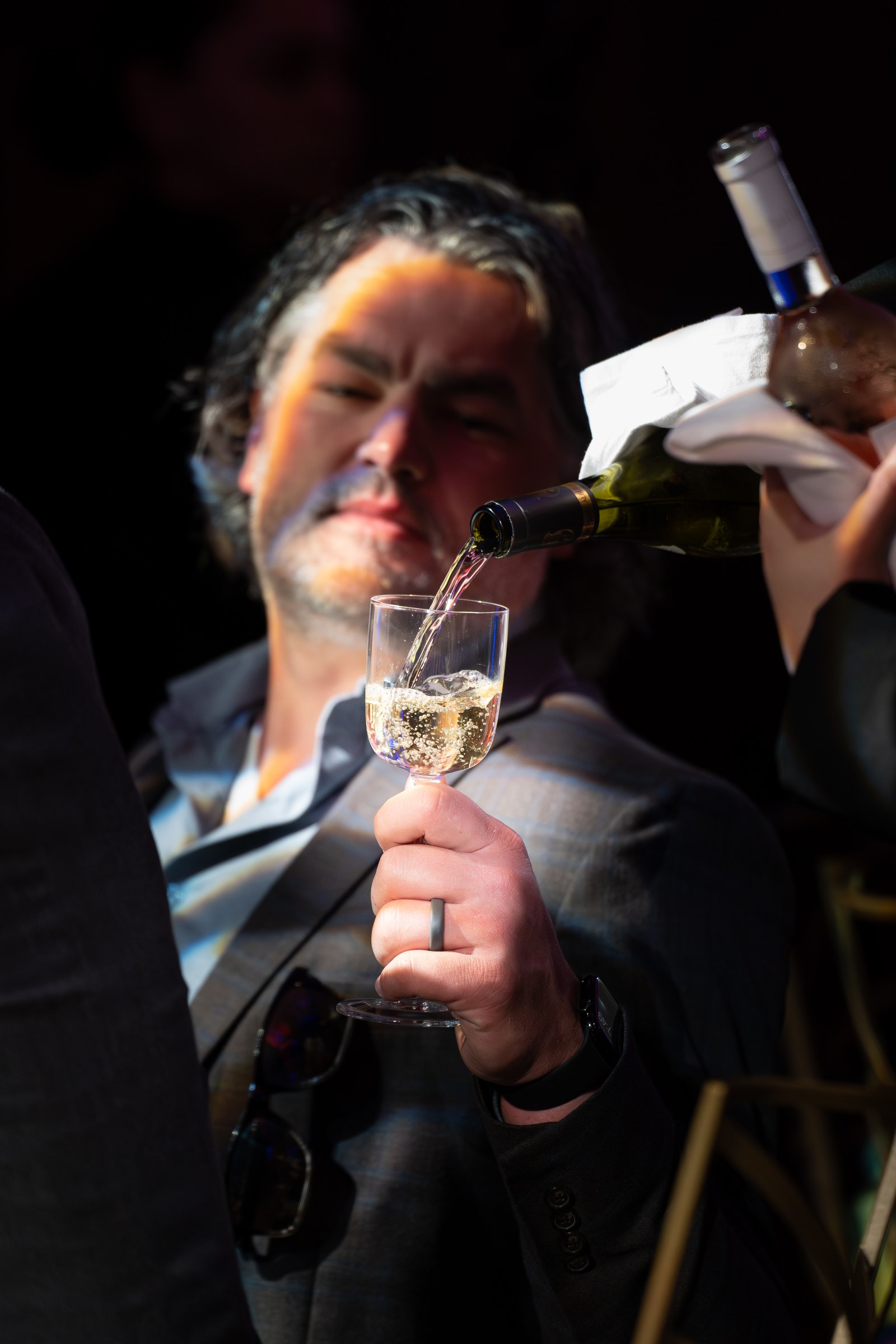 Wine being poured at Copart corporate event